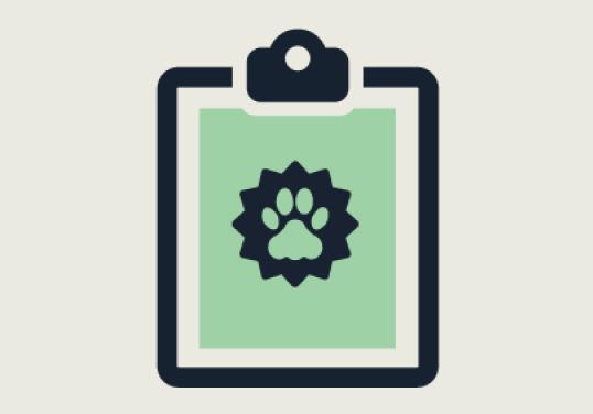 Clipboard with pawprint