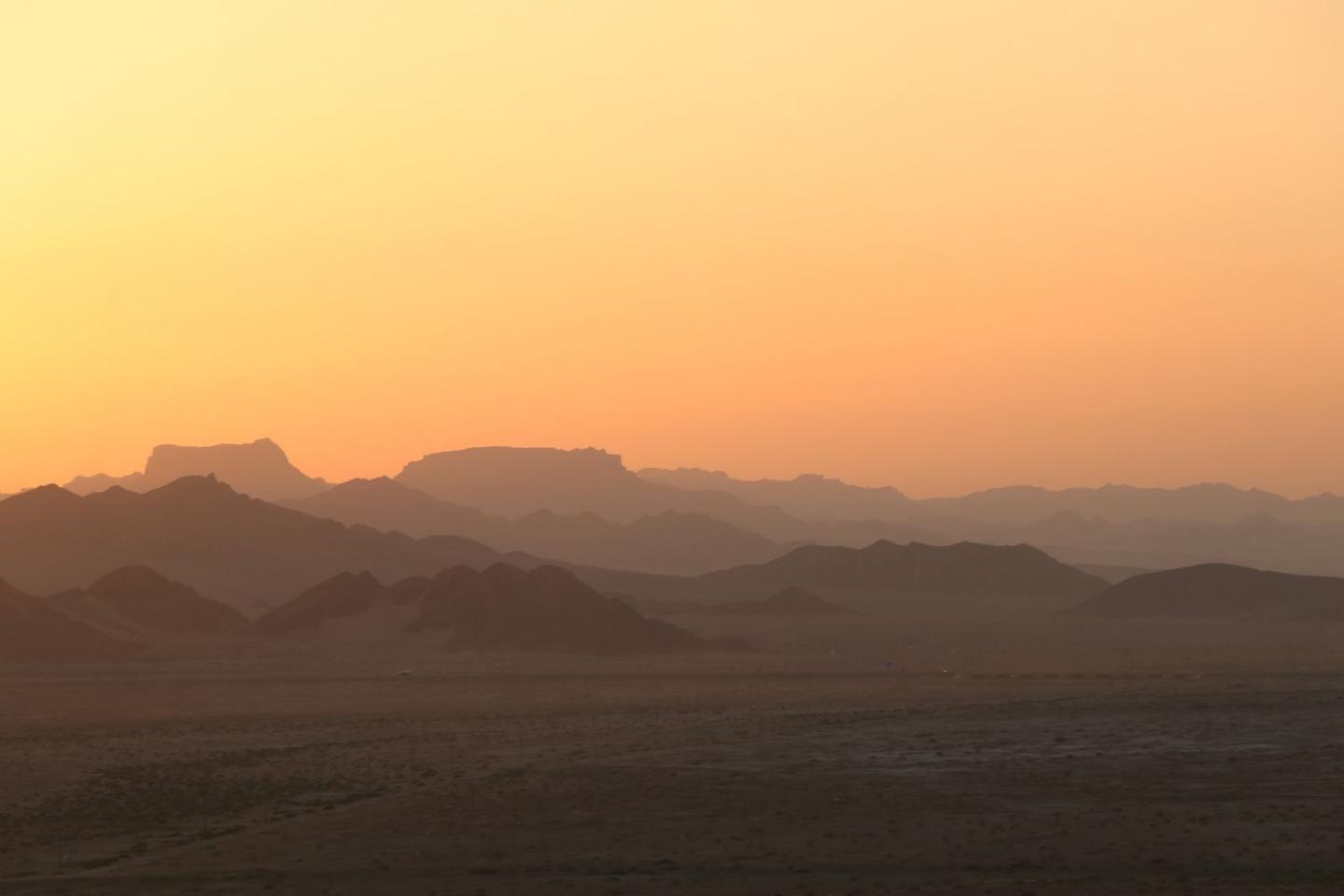 Sunrise over mountains in the ALULa landscape