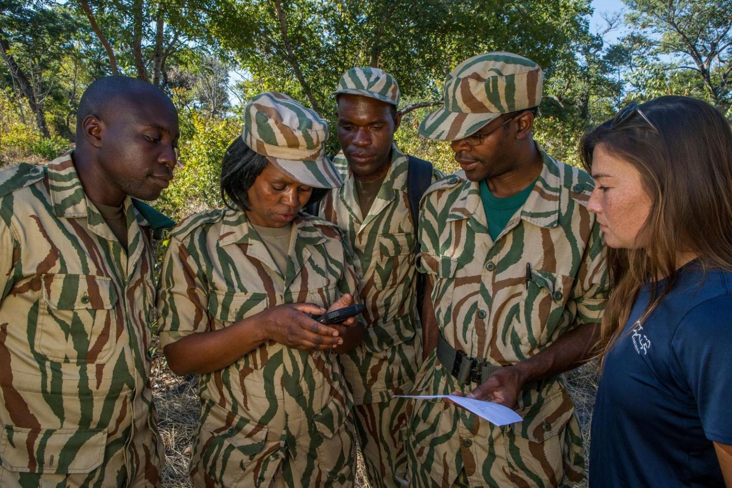 A Panthera staff member trains rangers on SMART technology.