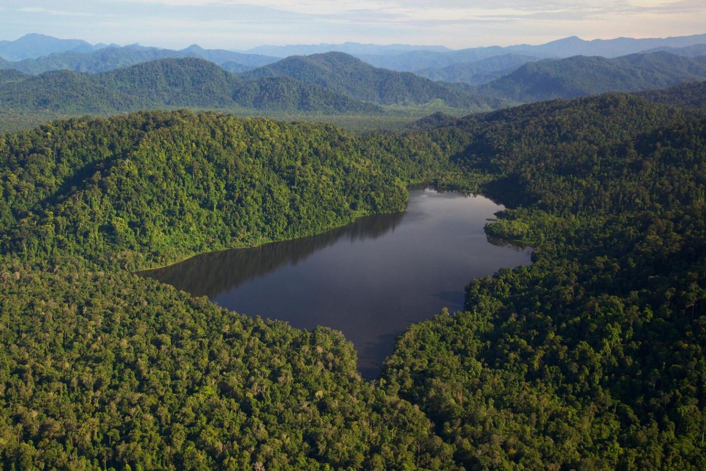 Thailand landscape of mountains and a lake