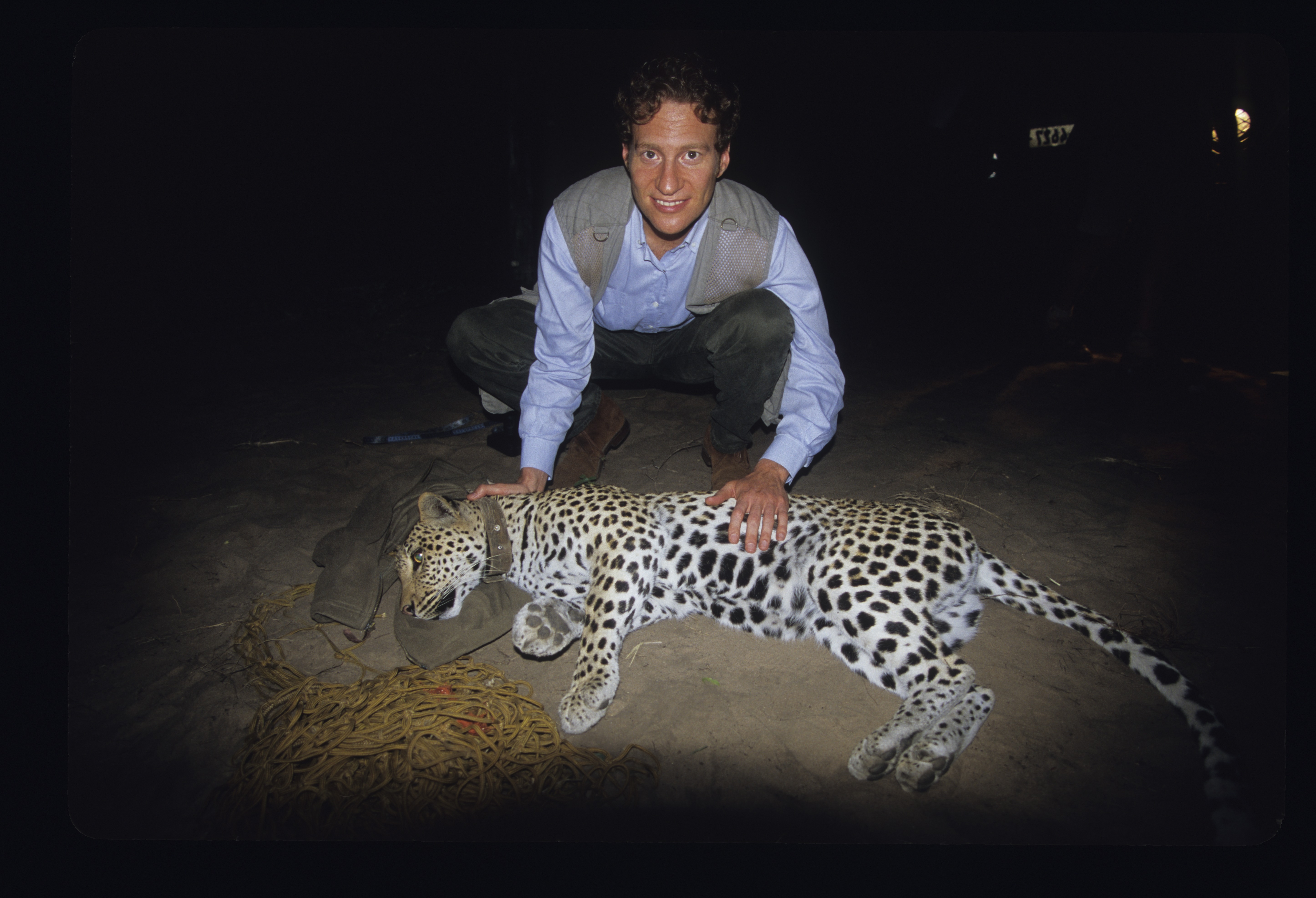 Dr. Kaplan with a leopard