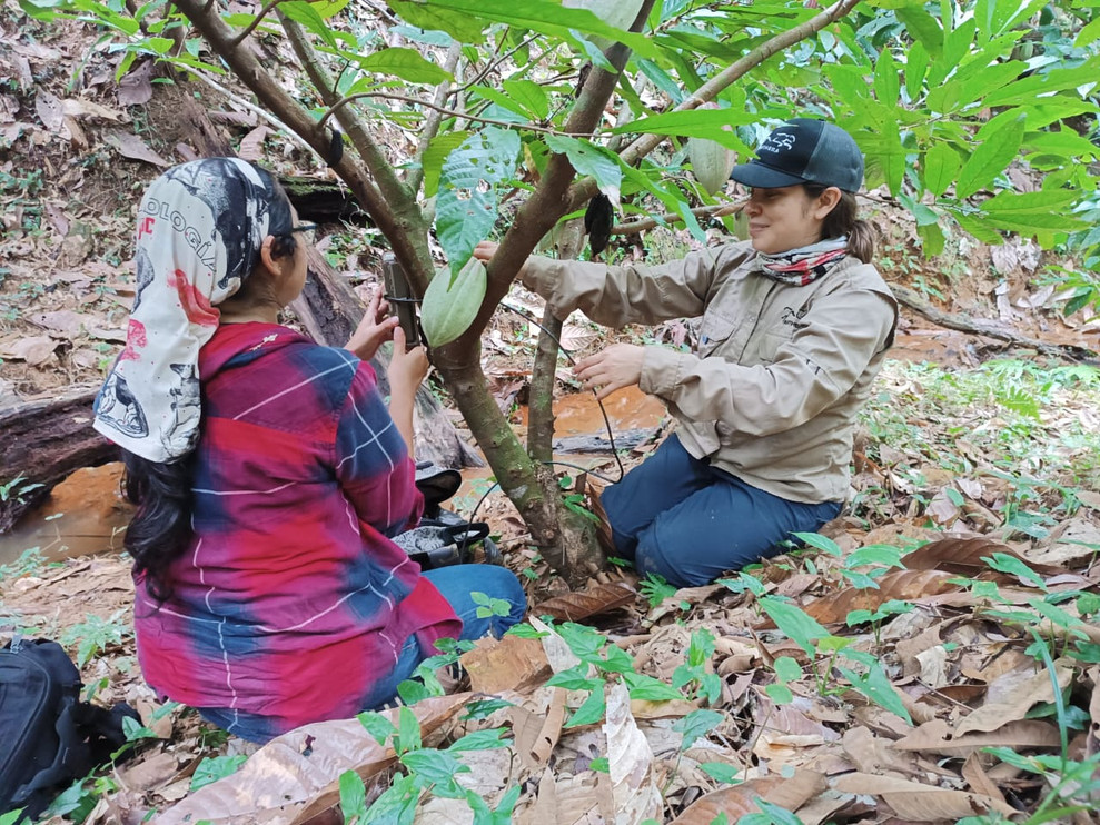 Bárbara Escobar Anleu and Isabel Martínez set up remote cameras in Guatemala. 