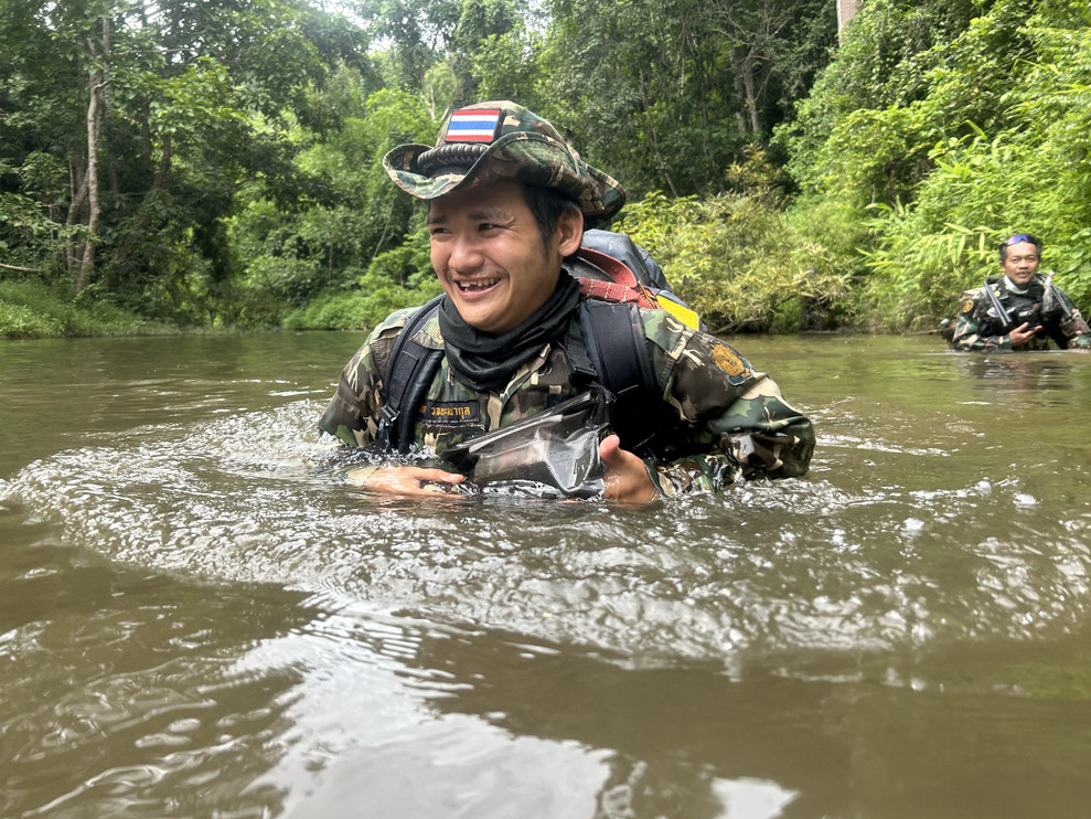 A ranger crossest chest-high water