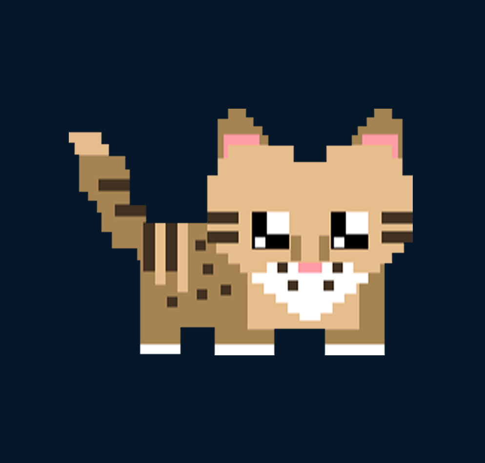 8 bit wild cat illustration